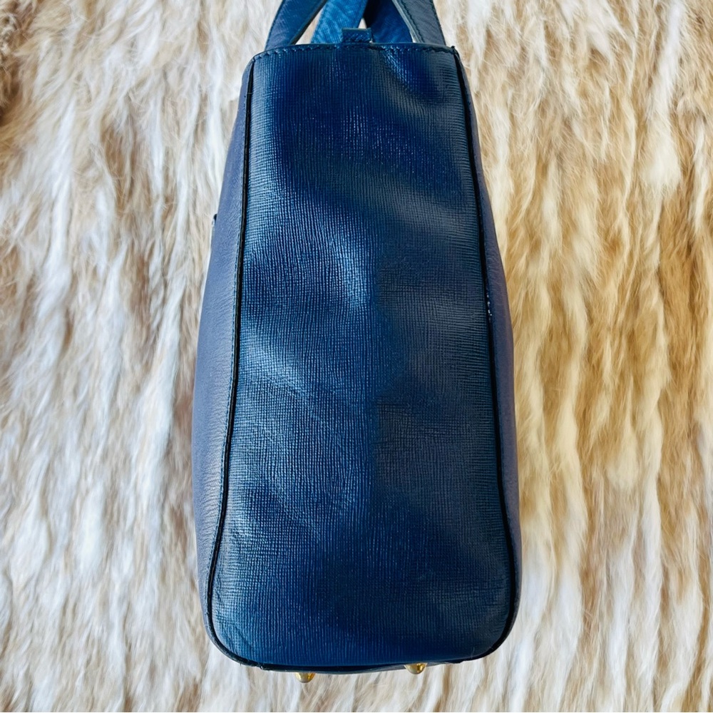 PRADA Classic Bluette Saffiano Leather Small Tote Bag - Picture 9 of 13